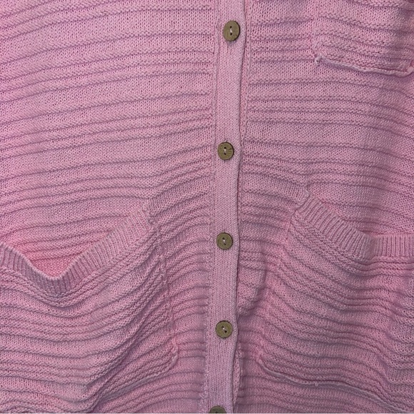 Free People Beach Day Dreaming Button Up Pink Cardigan - Picture 9 of 9